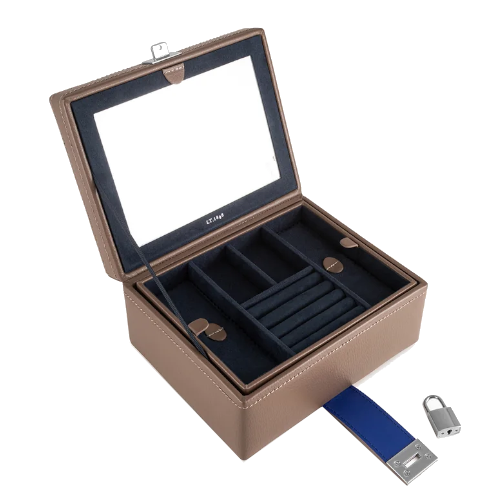 Boîte à bijoux MM en cuir grainé Le Tanneur
