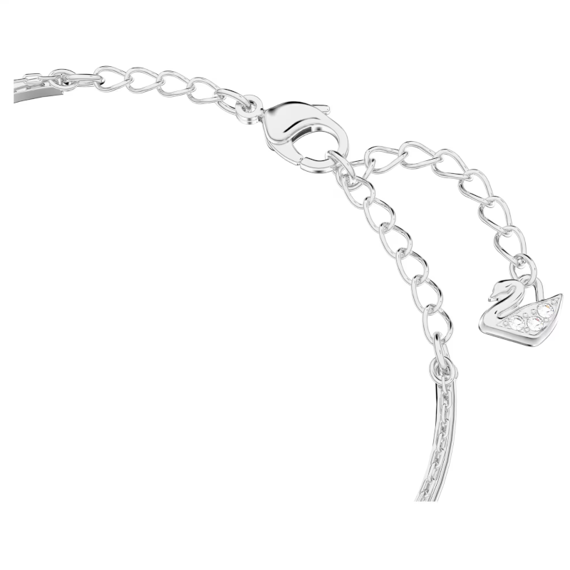 Bracelet-jonc Sublima Blanc, Métal rhodié – Swarovski