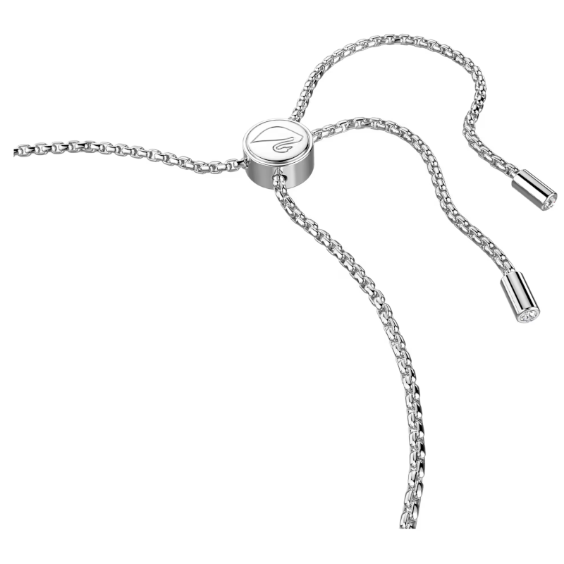 Bracelet Lovely Cœur, Blanc, Métal rhodié – Swarovski