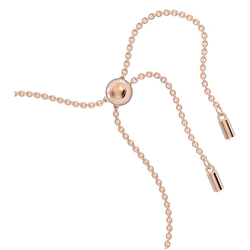 Bracelet Signum Cygne, blanc, métal doré rose – Swarovski