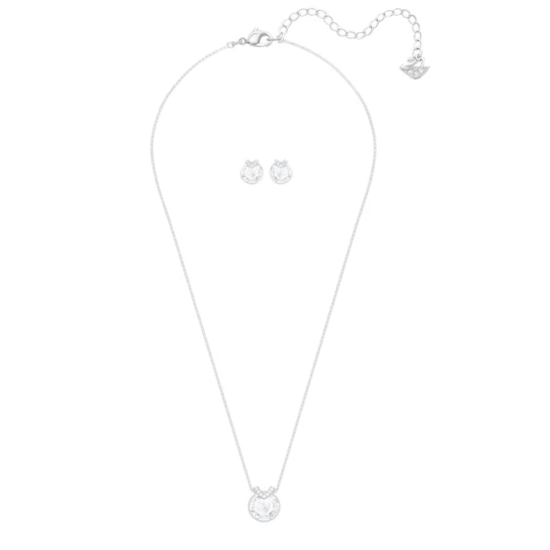 Ensemble Bella V Taille ronde, Blanc, métal rhodié – Swarovski