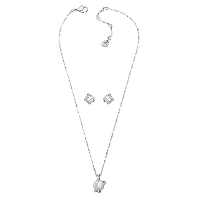 Ensemble Nude blanc, plaqué rhodium – Swarovski
