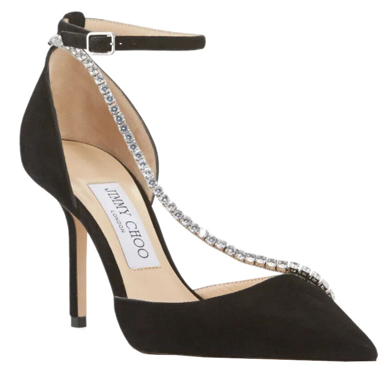 Escarpins Jimmy Choo en daim Talika avec cha ne en cristal Jimmy Cho