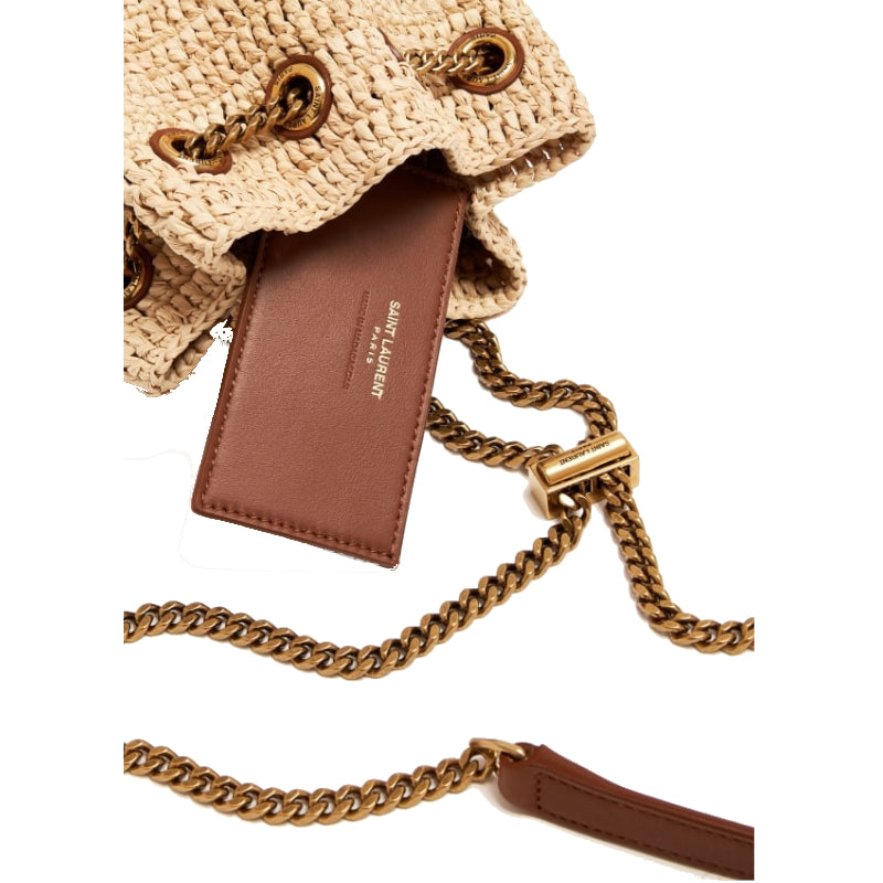Mini sac seau Saint Laurent Joe Bourse en Raffia