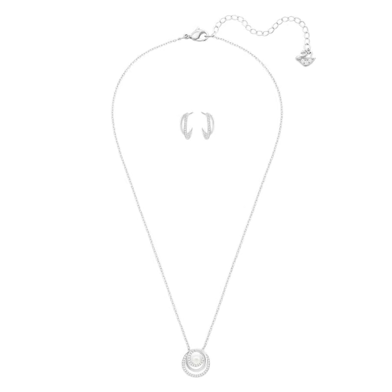 Parure Free Blanc, métal rhodié – Swarovski