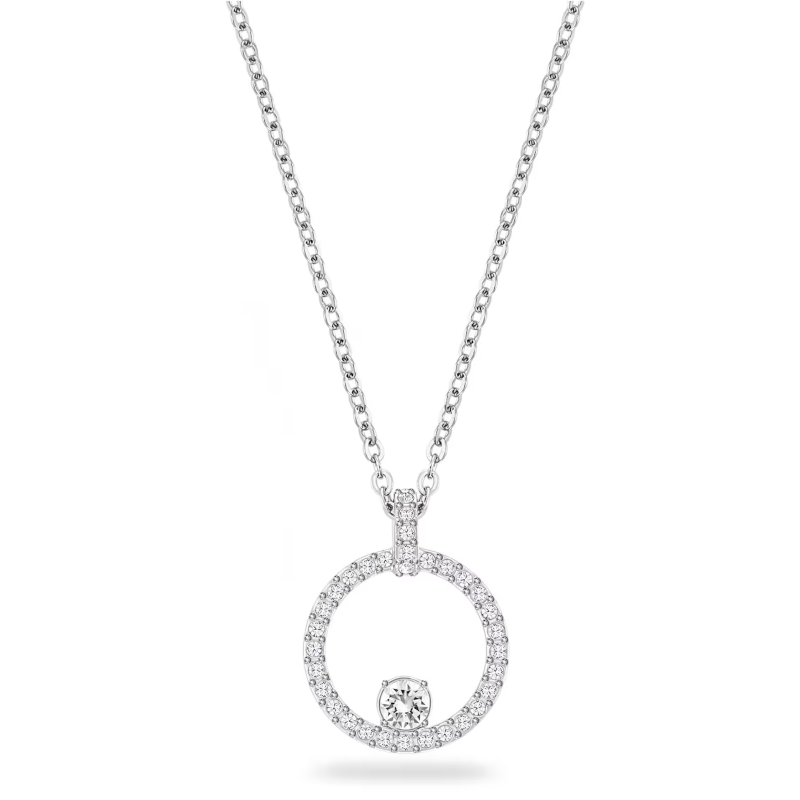 Pendentif Creativity Blanc, Métal rhodié – Swarovski