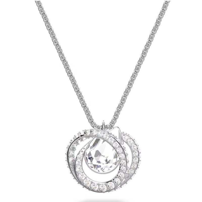 Pendentif Generation Blanc, Métal rhodié – Swarovski