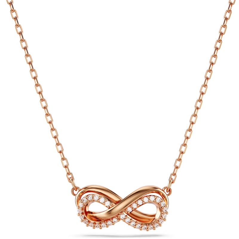 Pendentif Hyperbola Pavé, Infini, Blanc, Doré à l’or rose 18 carats (750/1000) – Swarovski