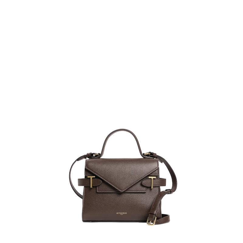 Petit sac à main double rabat en cuir grainé - Le Tanneur