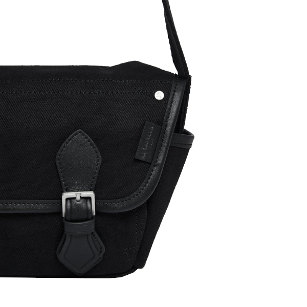 Petit sac bandoulière en toile coton et cuir lisse Solveig Le Tanneur