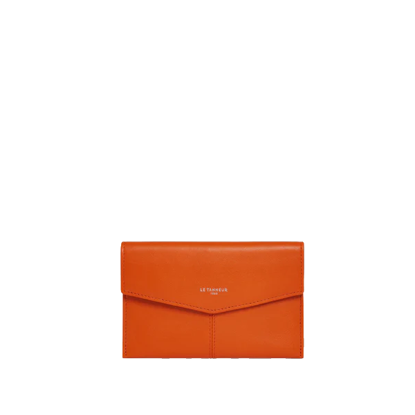 Pochette enveloppe MM en cuir lisse Charlotte Le Tanneur