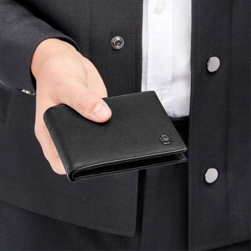 Portefeuille porte-monnaie Double B Saffiano – Hugo Boss