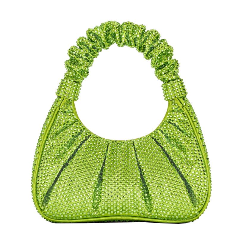 Sac à main Gabbi en cristal artificiel à rabat moyen - Vert – JW PEI