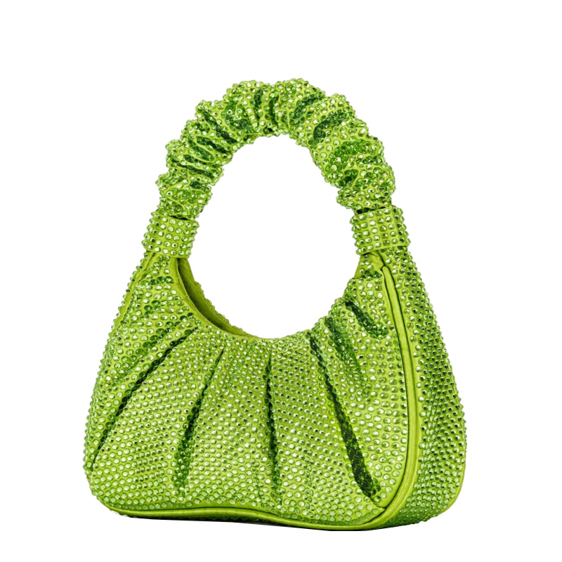 Sac à main Gabbi en cristal artificiel à rabat moyen - Vert – JW PEI