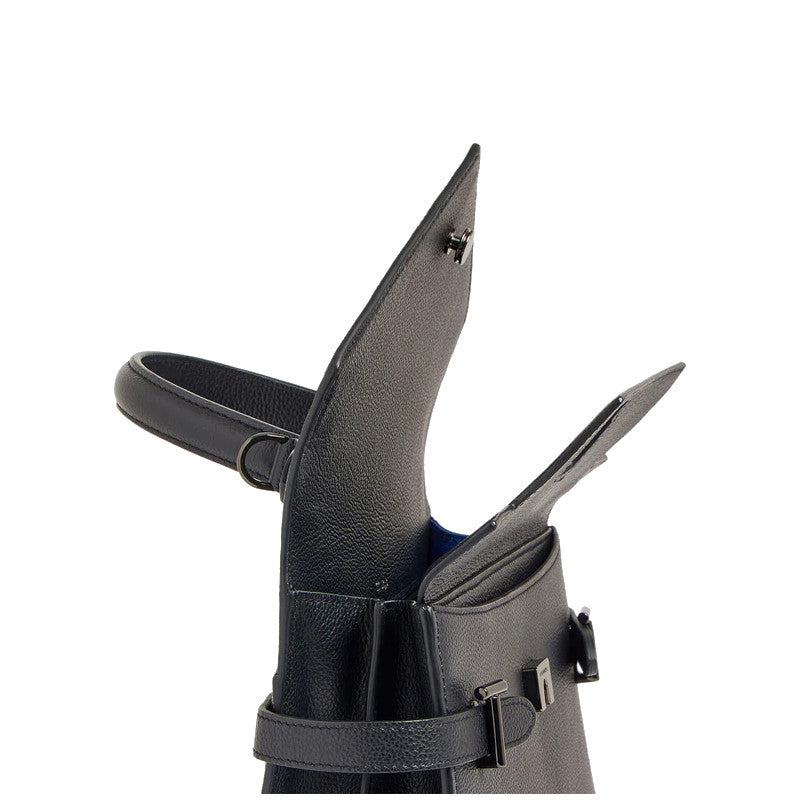 Sac à main double rabat moyen modèle en cuir grainé Le Tanneur