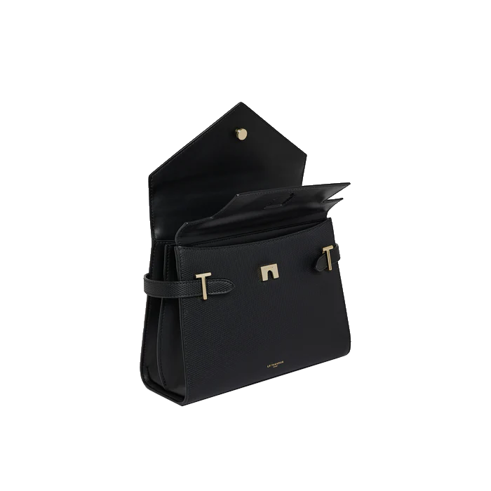 Sac à main double rabat moyen modèle en cuir signature T Juliette MM Le Tanneur
