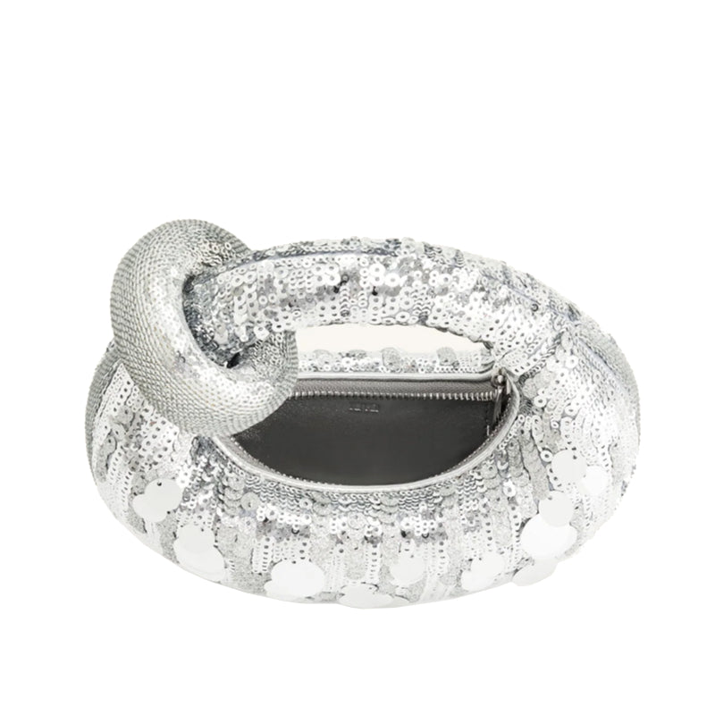 Sac à main mini à poignée Abacus en sequins métalliques - Argent – JW PEI