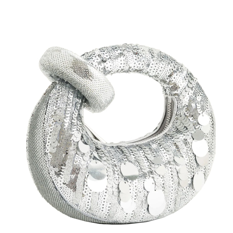 Sac à main mini à poignée Abacus en sequins métalliques - Argent – JW PEI
