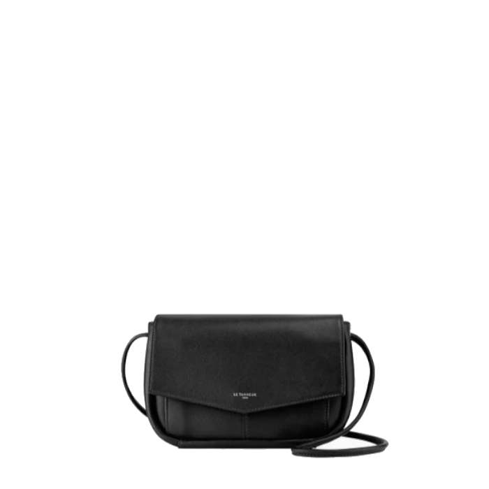 Sac pochette avec bandoulière amovible en cuir lisse Charlotte Le Tanneur