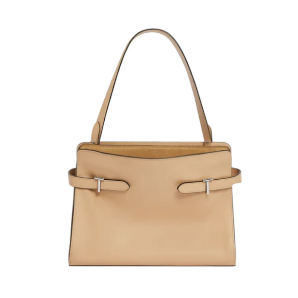 Sac porté épaule grand modèle en cuir lisse et nubuck Le Tanneur