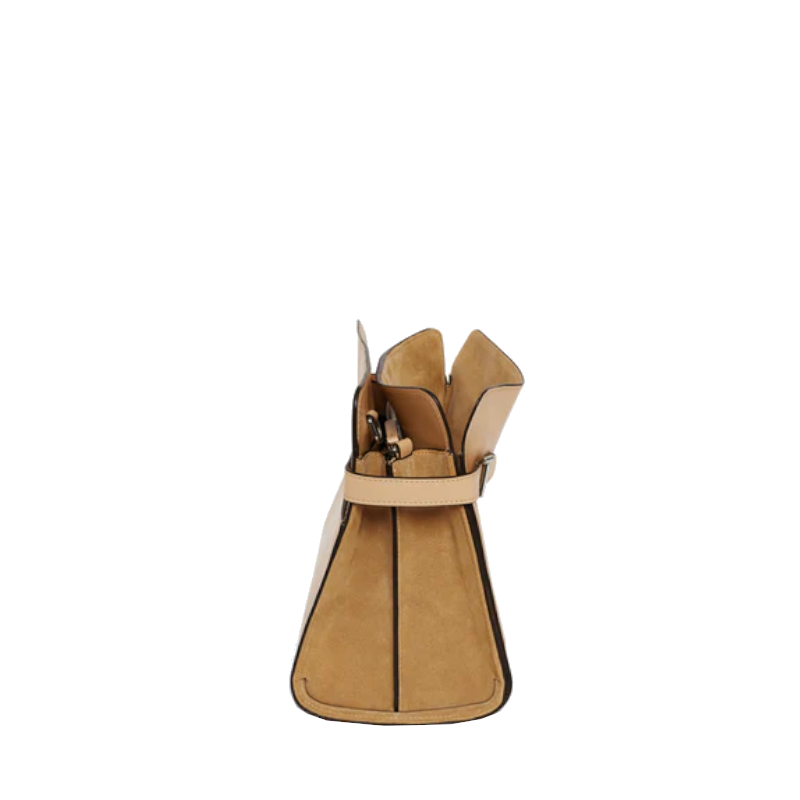 Sac porté épaule grand modèle en cuir lisse et nubuck Le Tanneur