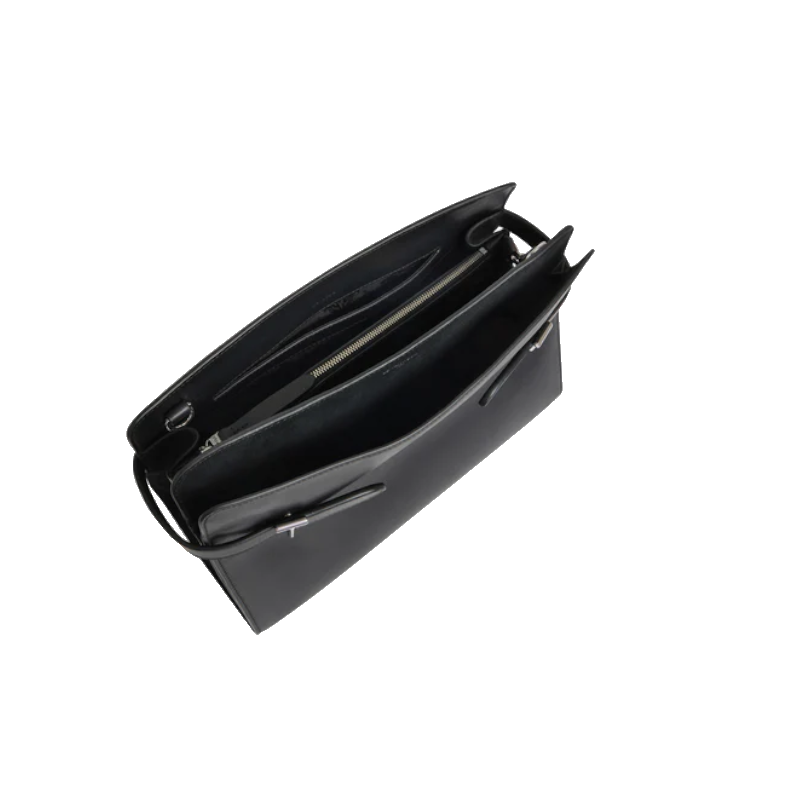 Sac porté épaule grand modèle en cuir lisse et nubuck Le Tanneur