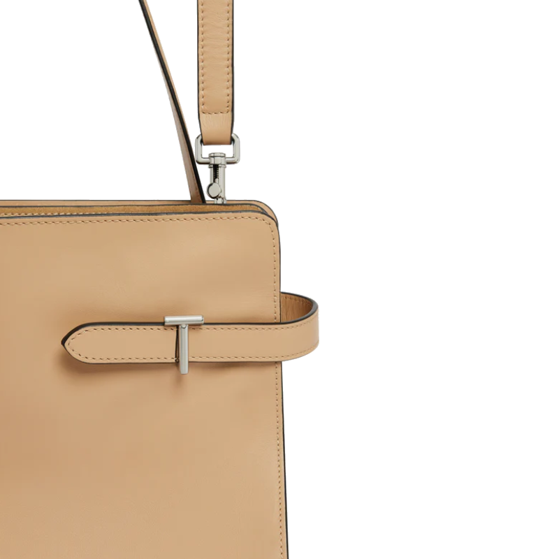 Sac porté épaule grand modèle en cuir lisse et nubuck Le Tanneur