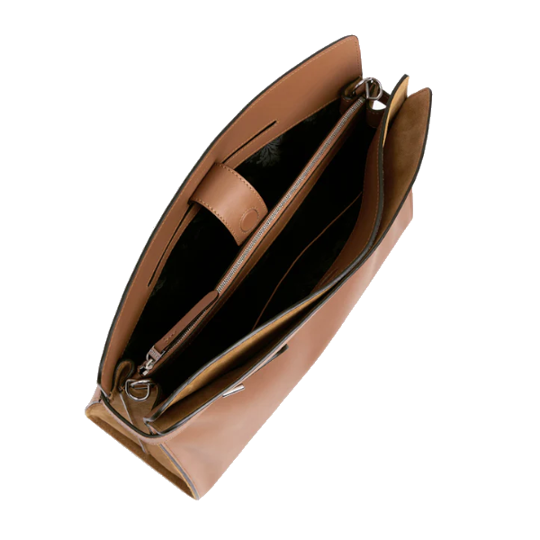 Sac porté épaule modèle maxi en cuir lisse et nubuck Le Tanneur
