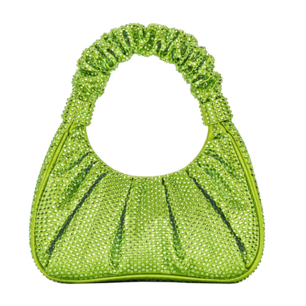 Sac à main Gabbi en cristal artificiel à rabat moyen - Vert – JW PEI