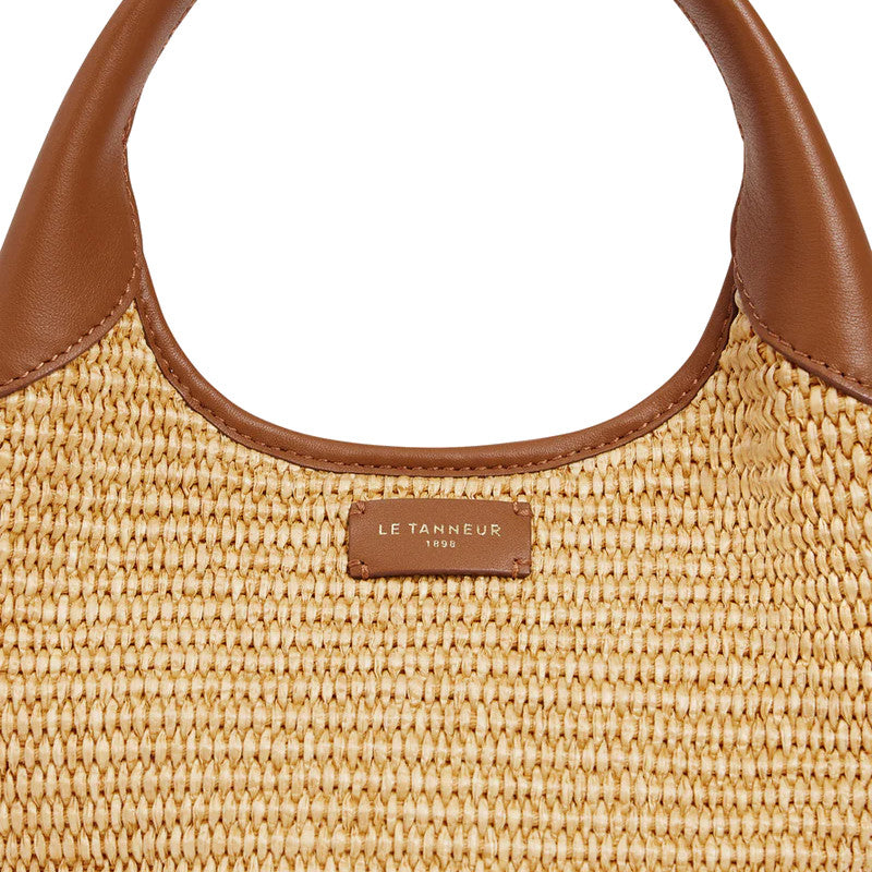 Petit sac à main hogo effet raphia et cuir lisse Juliette Le Tanneur