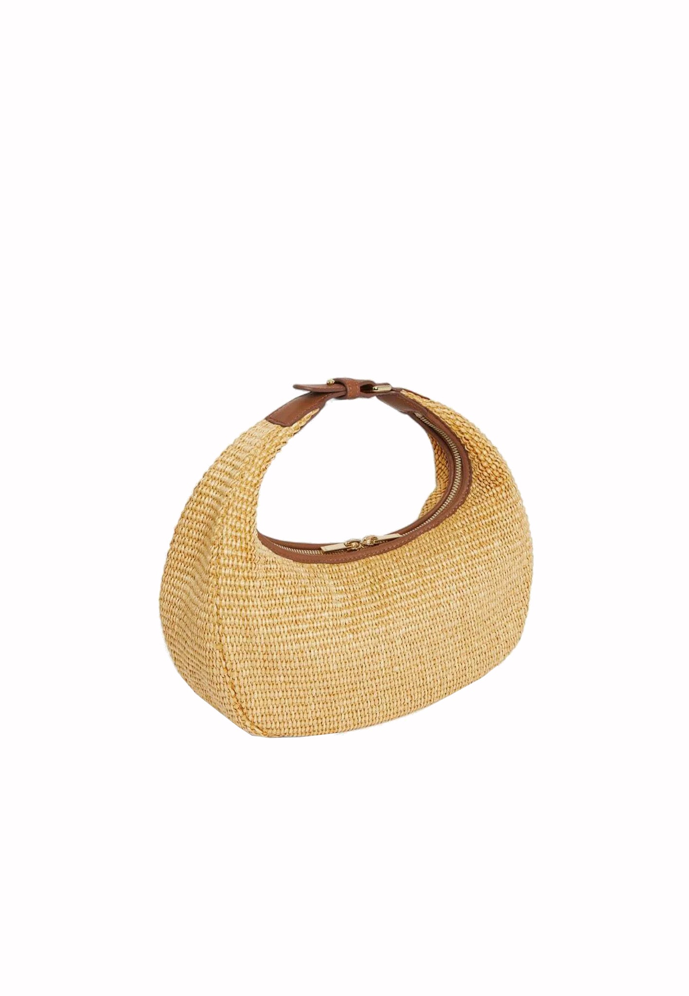 Petit sac à main hogo effet  raphia et cuir lisse Juliette Le Tanneur