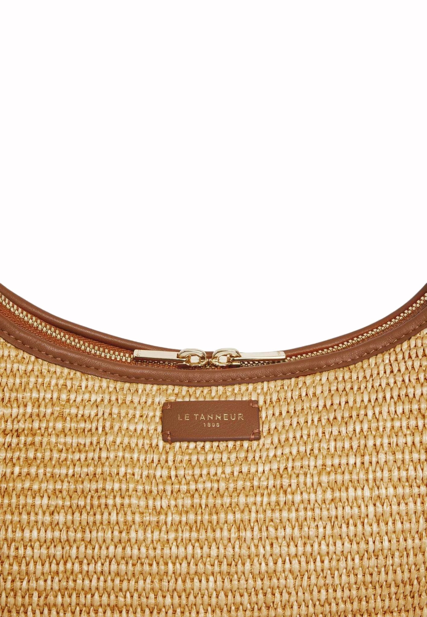 Petit sac à main hogo effet  raphia et cuir lisse Juliette Le Tanneur