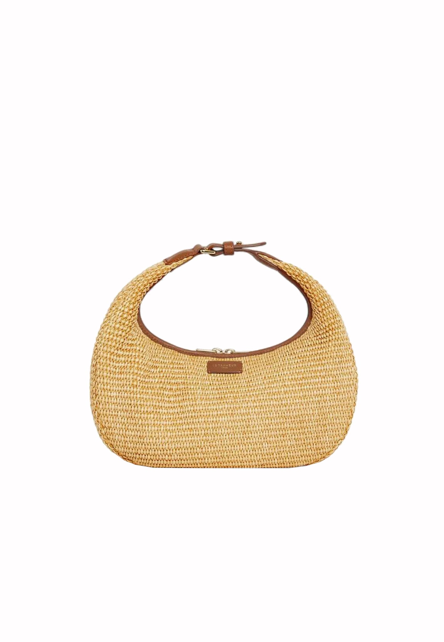 Petit sac à main hogo effet  raphia et cuir lisse Juliette Le Tanneur