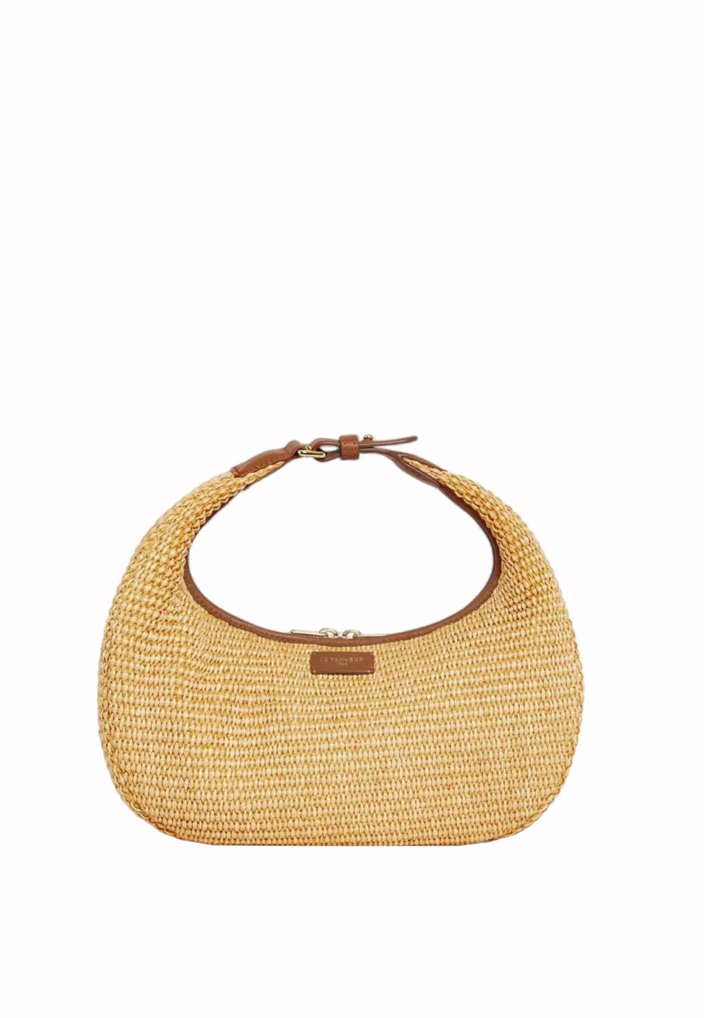 Petit sac à main hogo effet  raphia et cuir lisse Juliette Le Tanneur
