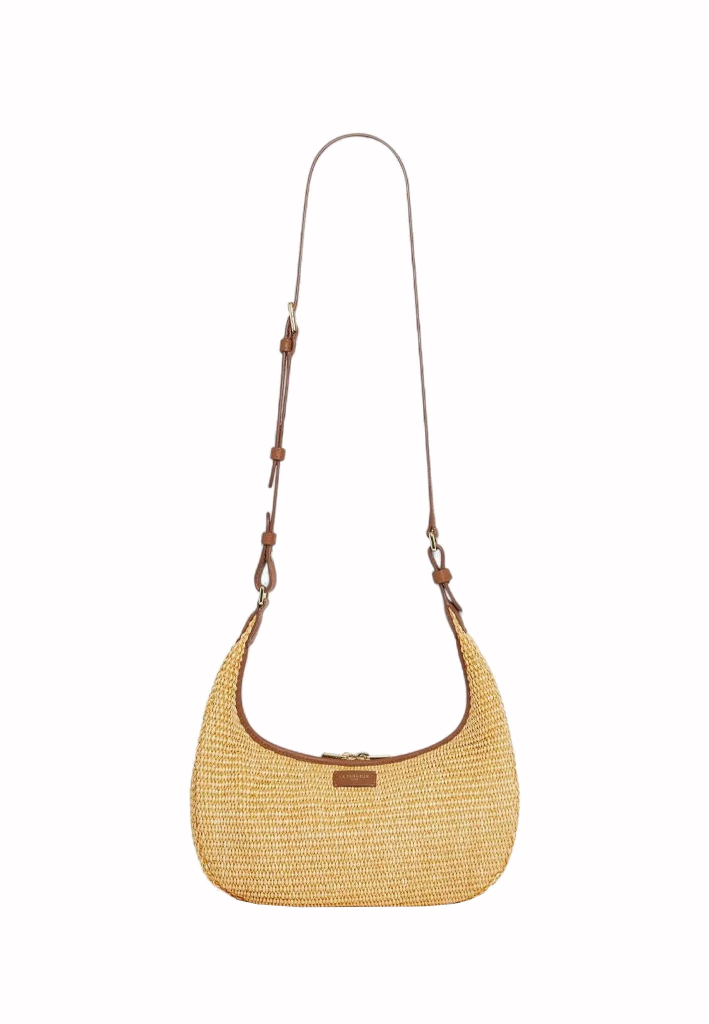 Petit sac à main hogo effet  raphia et cuir lisse Juliette Le Tanneur