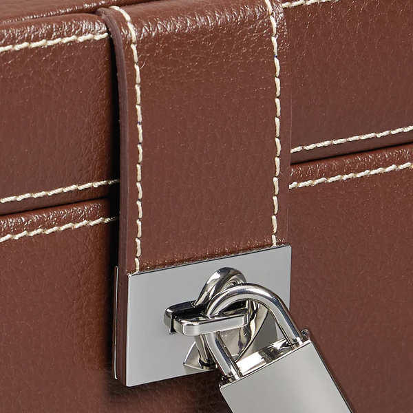 Boîte à bijoux MM ouverture automatique en cuir grainé Le Tanneur