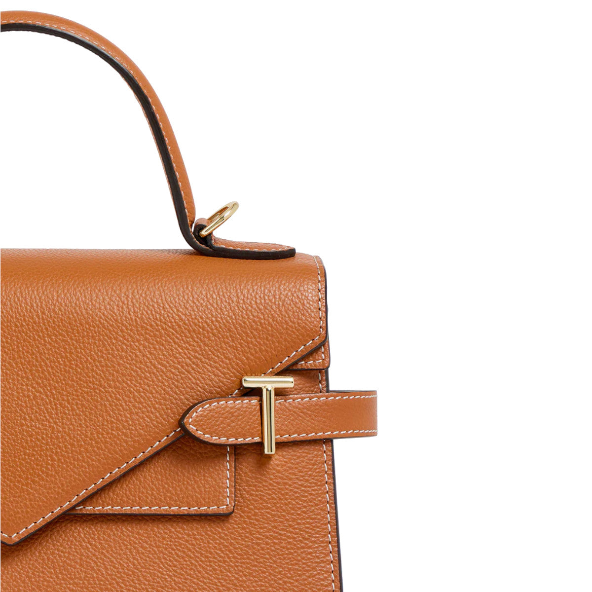 Sac à main double rabat moyen modèle en cuir grainé  Le Tanneur