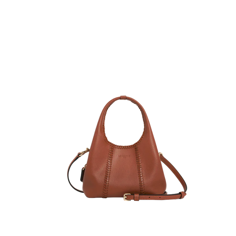 Mini sac à main en cuir grainé avec surpiqûres Juliette Le Tanneur