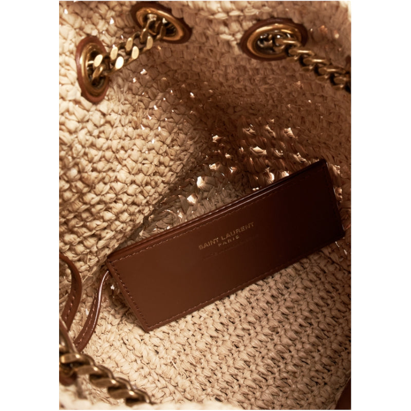 Mini sac seau Saint Laurent Joe Bourse en Raffia –