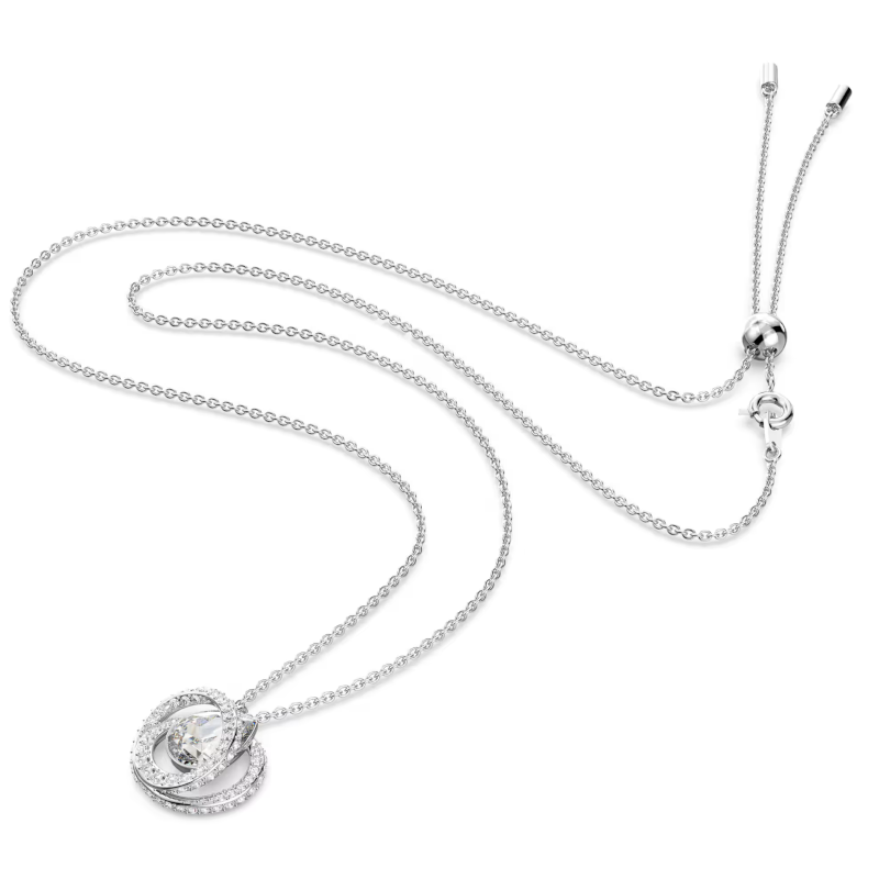 Pendentif Generation Blanc, Métal rhodié – Swarovski