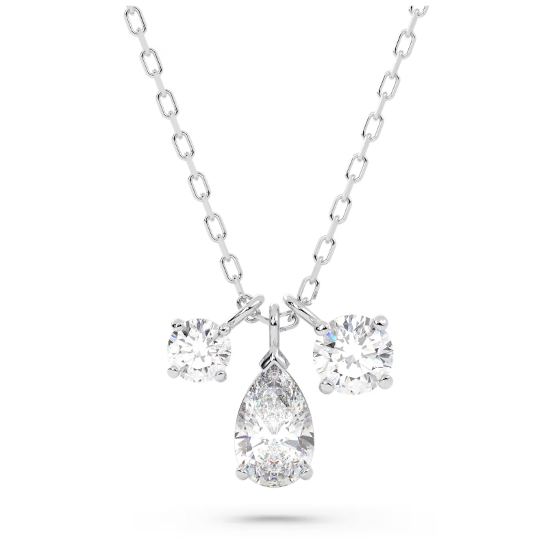 Pendentif Mesmera Tailles diverses, Grappe, Blanc, Métal rhodié – Swarovski