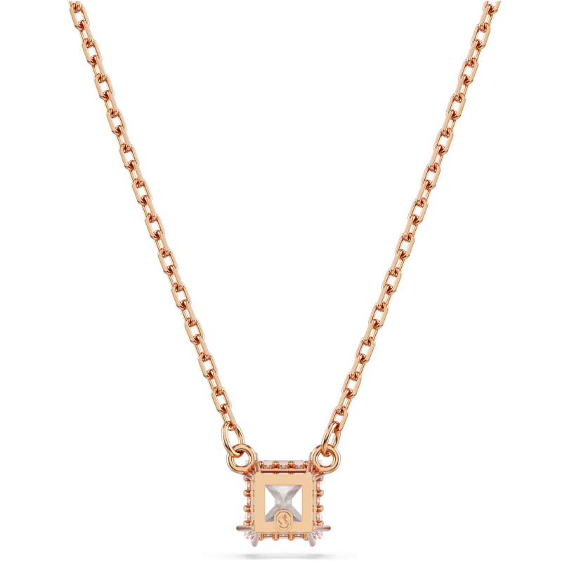 Pendentif Stilla Attract Taille Carré, Blanc, Doré à l’or rose 18 carats (750/1000) – Swarovski