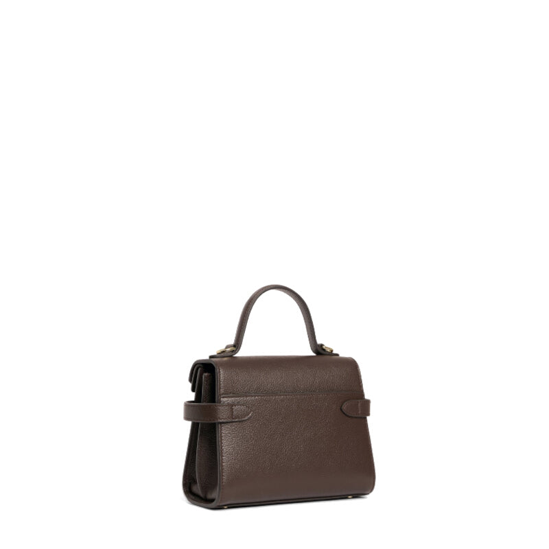 Petit sac à main double rabat en cuir grainé - Le Tanneur
