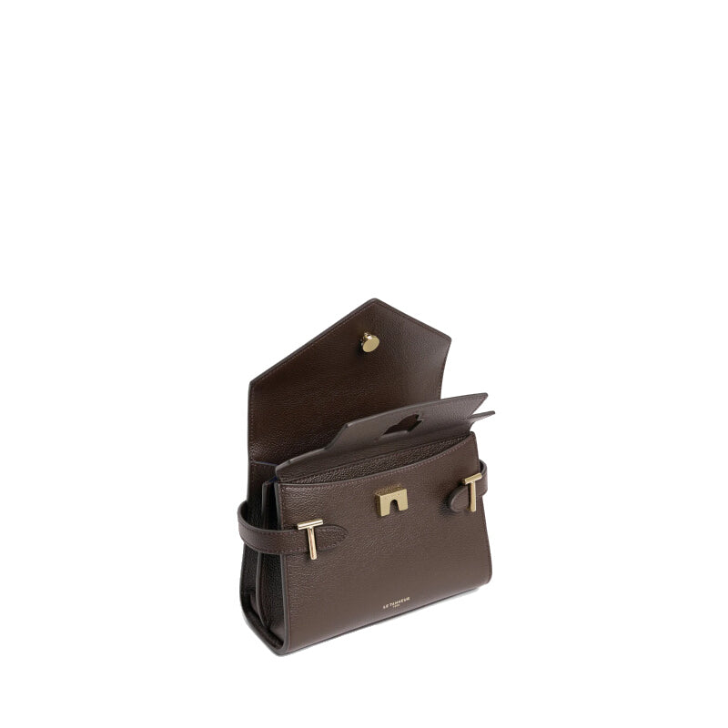 Petit sac à main double rabat en cuir grainé - Le Tanneur