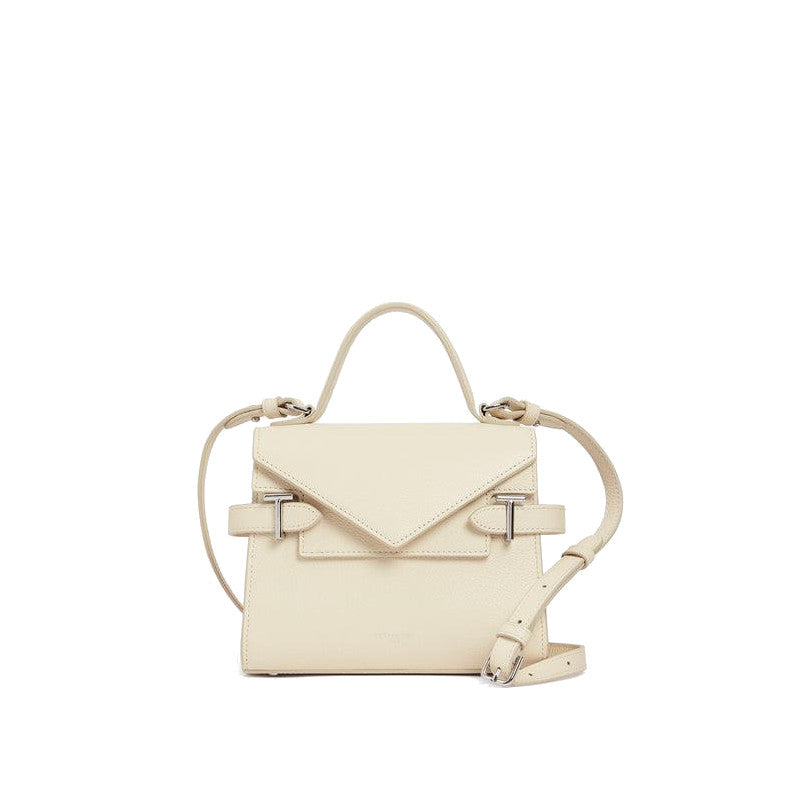 Petit sac à main double rabat en cuir grainé  Le Tanneur