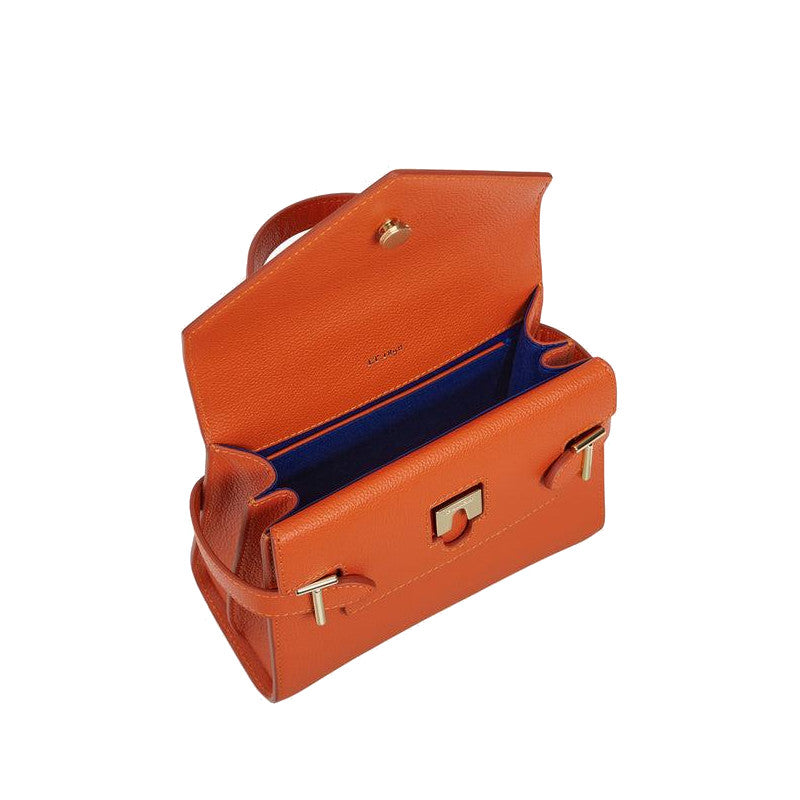 Small double-flap handbag in grained leather Le Tanneur 