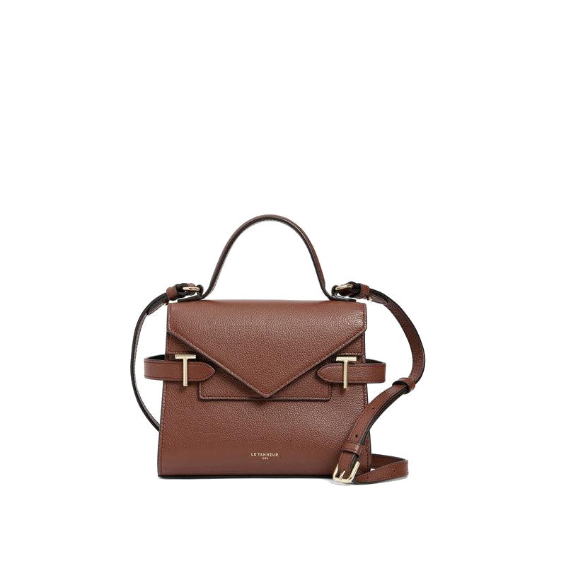 Petit sac à main double rabat en cuir grainé  Le Tanneur