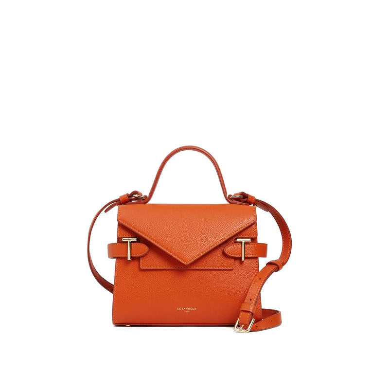 Petit sac à main double rabat en cuir grainé  Le Tanneur