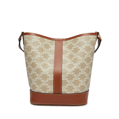 Petit seau en toile Triomphe et cuir de veau - Céline