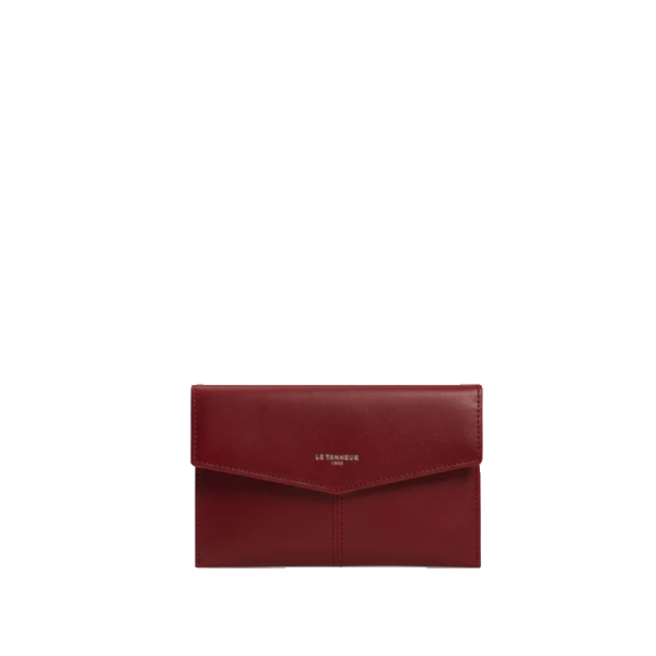 Pochette enveloppe MM en cuir lisse Charlotte Le Tanneur